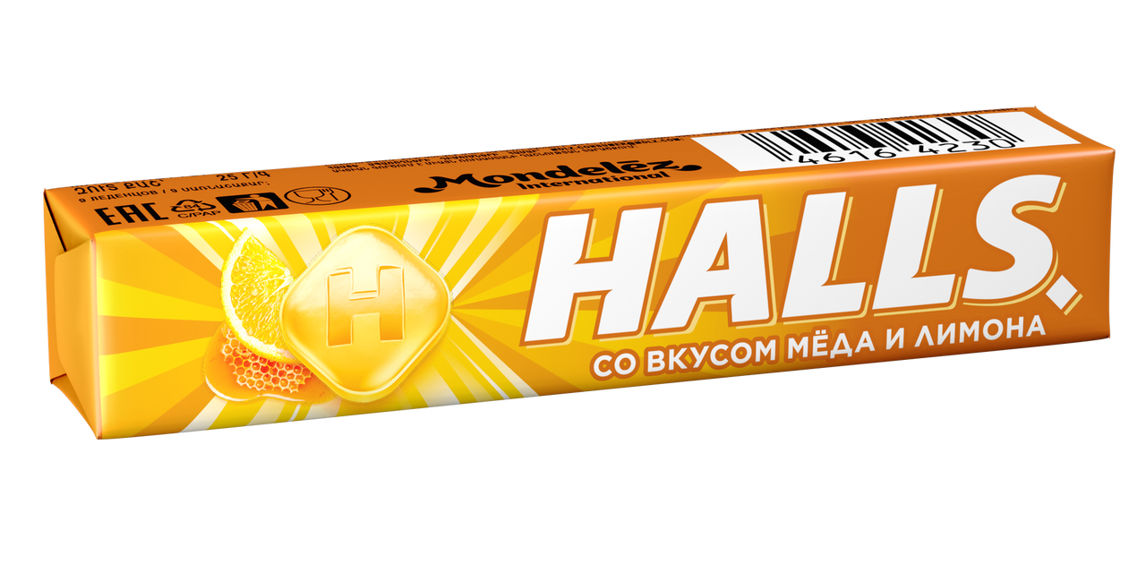 Купить карамель леденцовая Halls со вкусом меда и лимона 25 г, цены на  Мегамаркет | Артикул: 100023332157