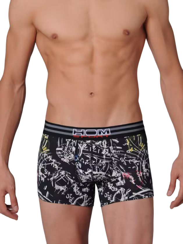 Мужские трусы танга черные HOM Sports Color Therapy Tanga Brief Black