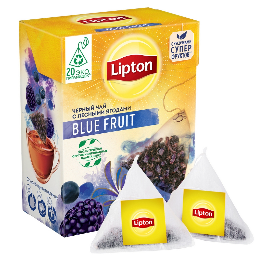 Купить черный чай Lipton blue fruit tea 20 пакетиков, цены на Мегамаркет |  Артикул: 100024191475