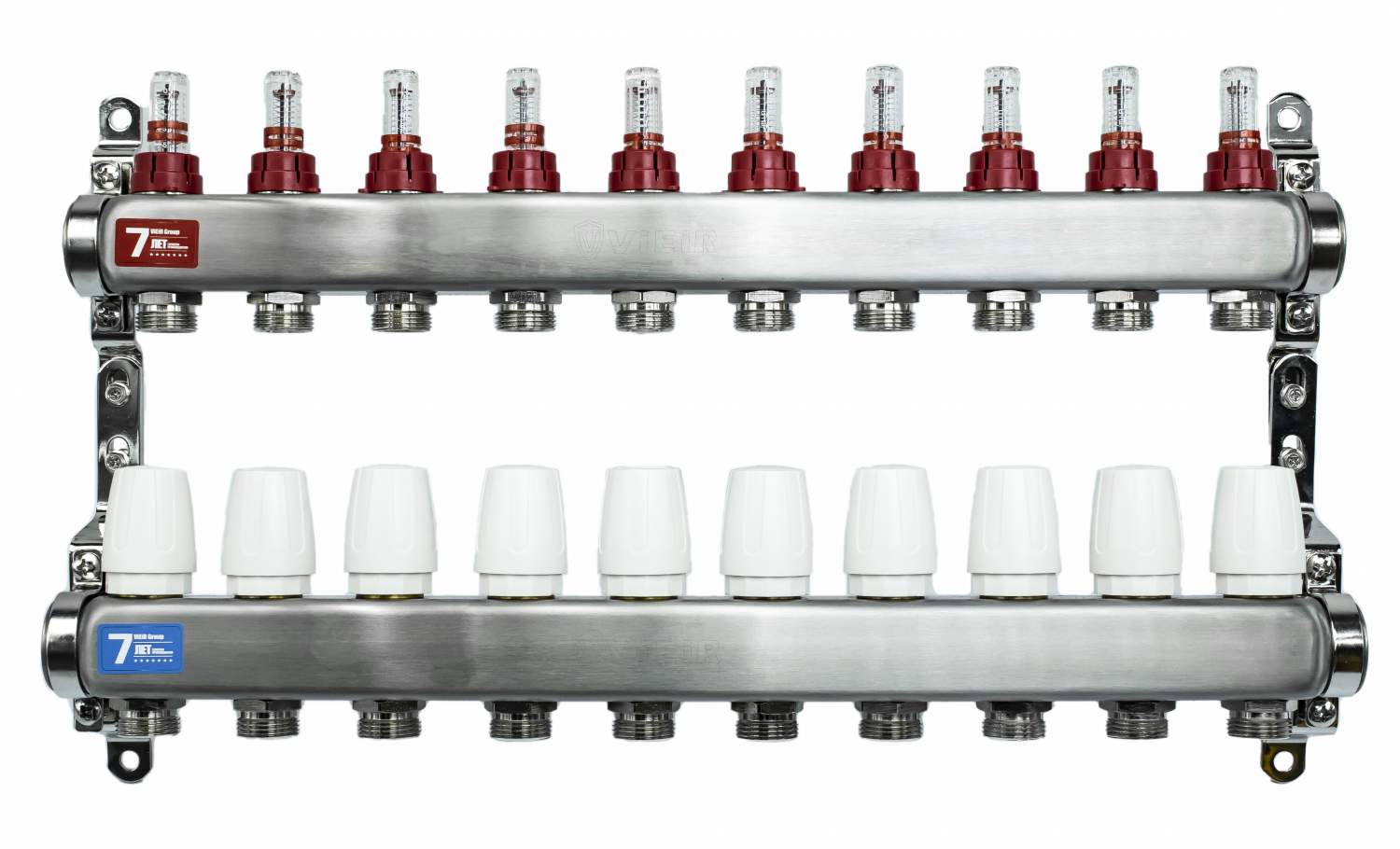 Коллектор теплого пола 10 выходов с расходомерами 1