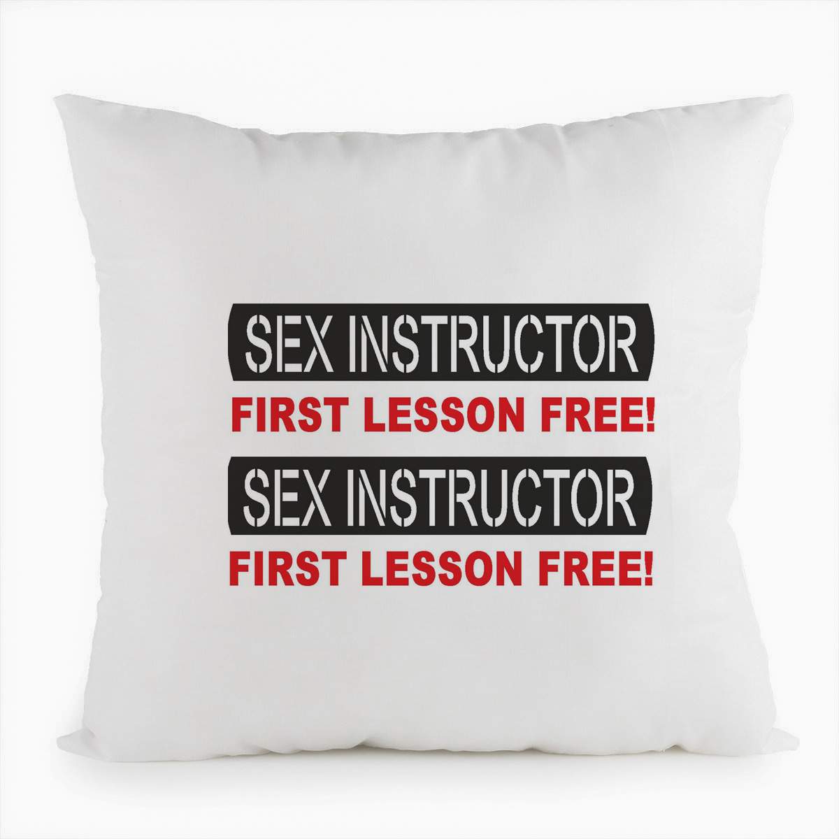 Подушка белая CoolPodarok Sex instructor first lesson free! - купить в  Москве, цены на Мегамаркет