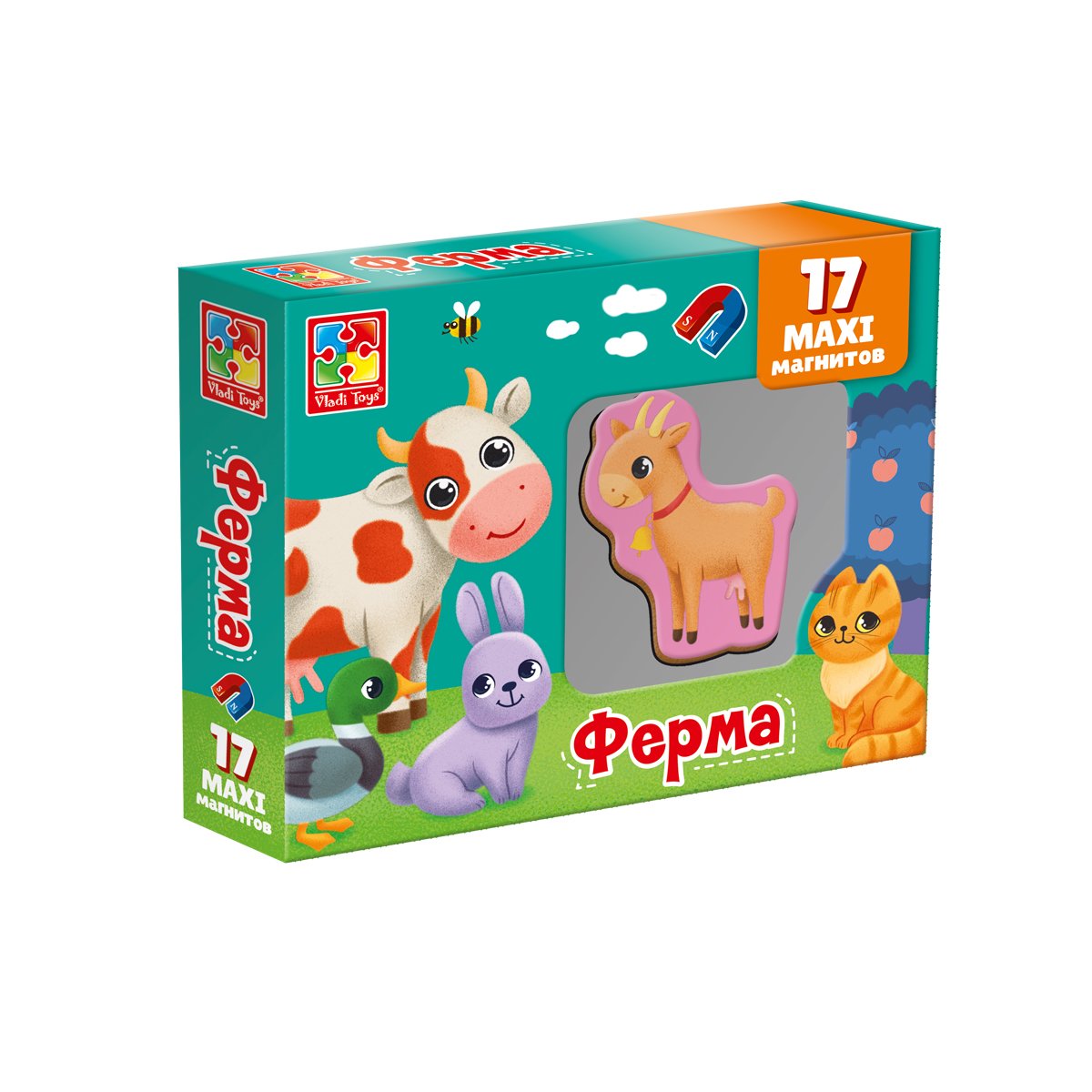 Vladi Toys - купить развивающая игра Vladi Toys Набор магнитов Ферма VT3106- 18, цены в Москве на Мегамаркет