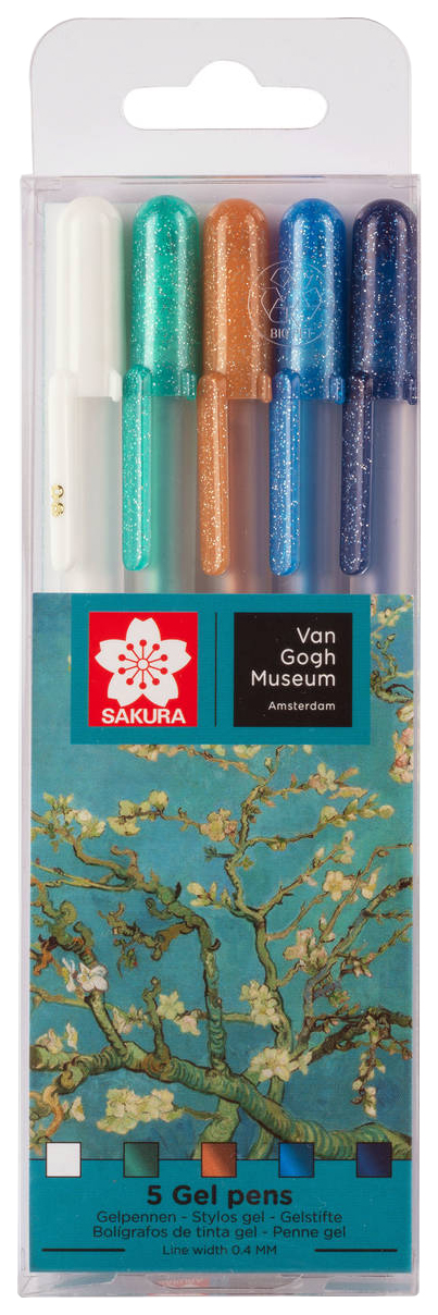 Набор ручек гелевых SAKURA Gelly Roll Van Gogh Museum, разноцветные, 1 мм,  5 шт. - купить в Москве, цены на СберМегаМаркет