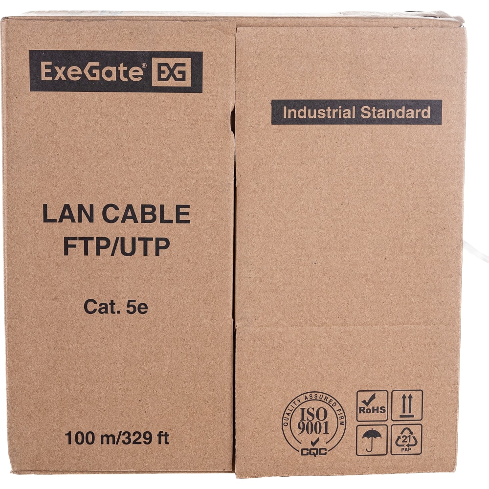 ExeGate Кабель UTP 4 пары кат.5e Special CCA, 26AWG, бухта 100м, серый ...
