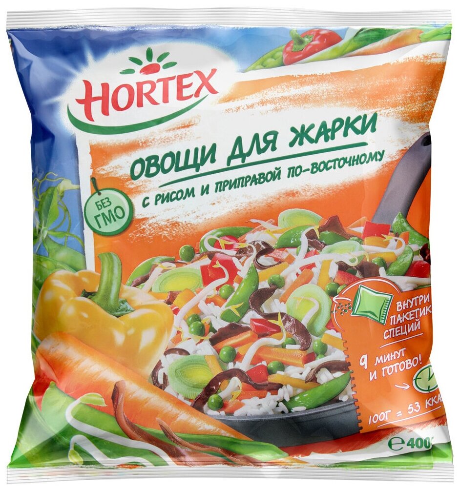 Купить ассорти из овощей Hortex По-восточному для жарки замороженные 400 г,  цены на Мегамаркет | Артикул: 100030323942