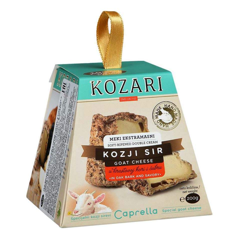 Сыр мягкий Kozari Double creme cheese козий в коре дуба и чабере с белой  плесенью 60% 200г – купить в Москве, цены в интернет-магазинах на Мегамаркет