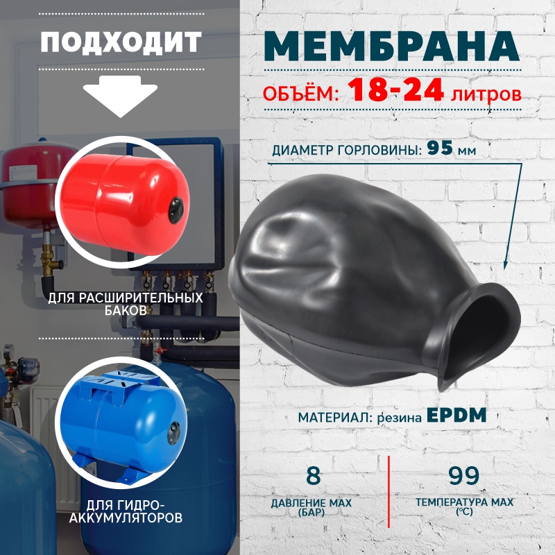 Размеры мембран для гидроаккумуляторов. Размеры мембран для гидроаккумуляторов