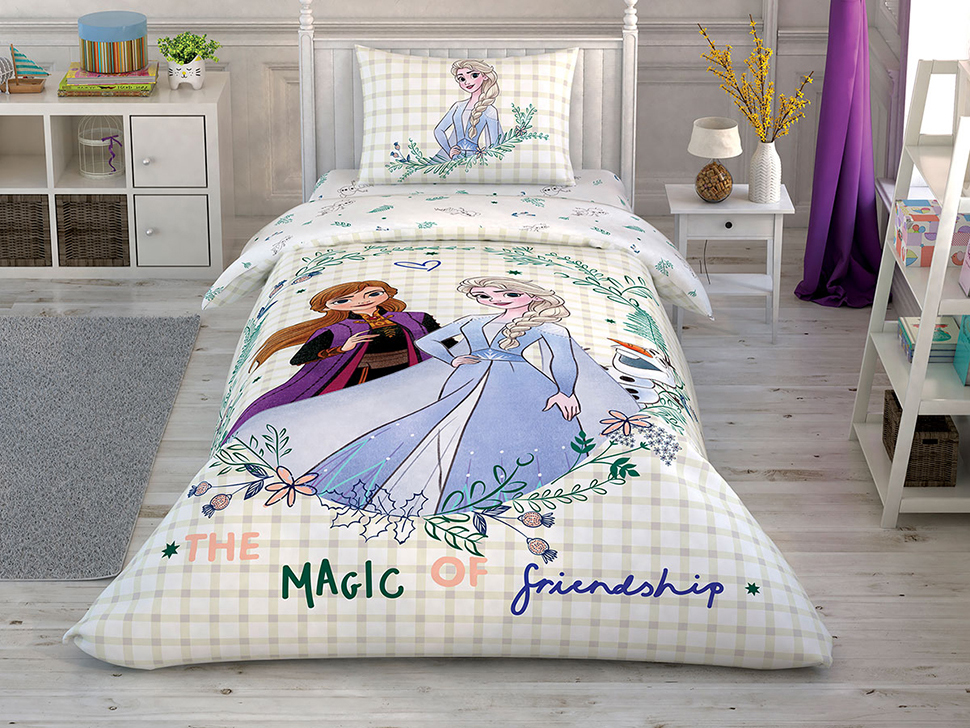 Купить постельное белье TAC 3607-60031 RANFORCE DISNEY детский 1,5 спFROZEN 2 FRIENDSHIP, цены в Москве на Мегамаркет