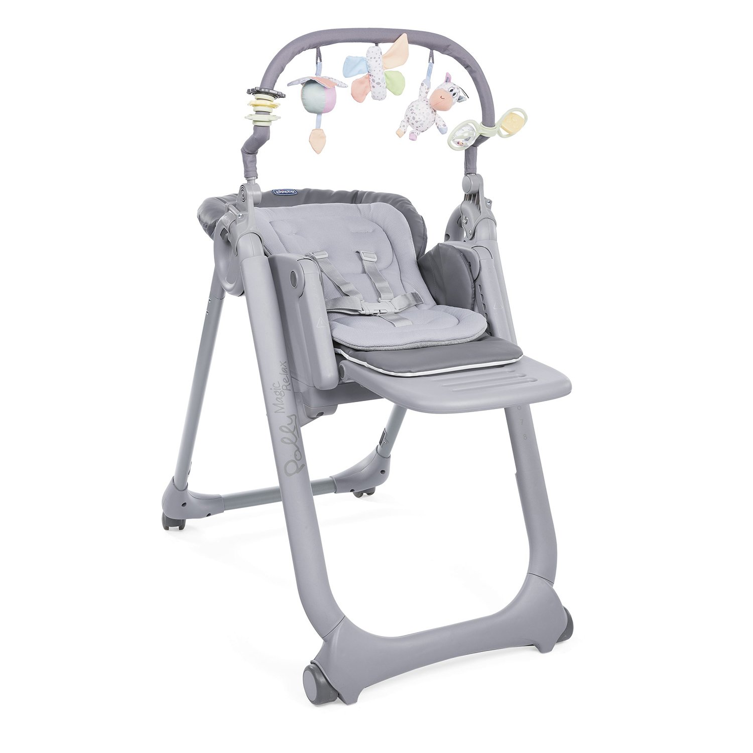 стульчик для кормления chicco polly magic relax graphite