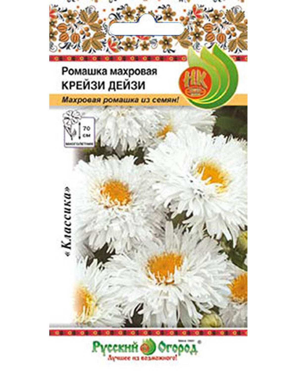 Семена цветов ромашка Крейзи Дейзи Русский огород 703513 5 г 1 уп .