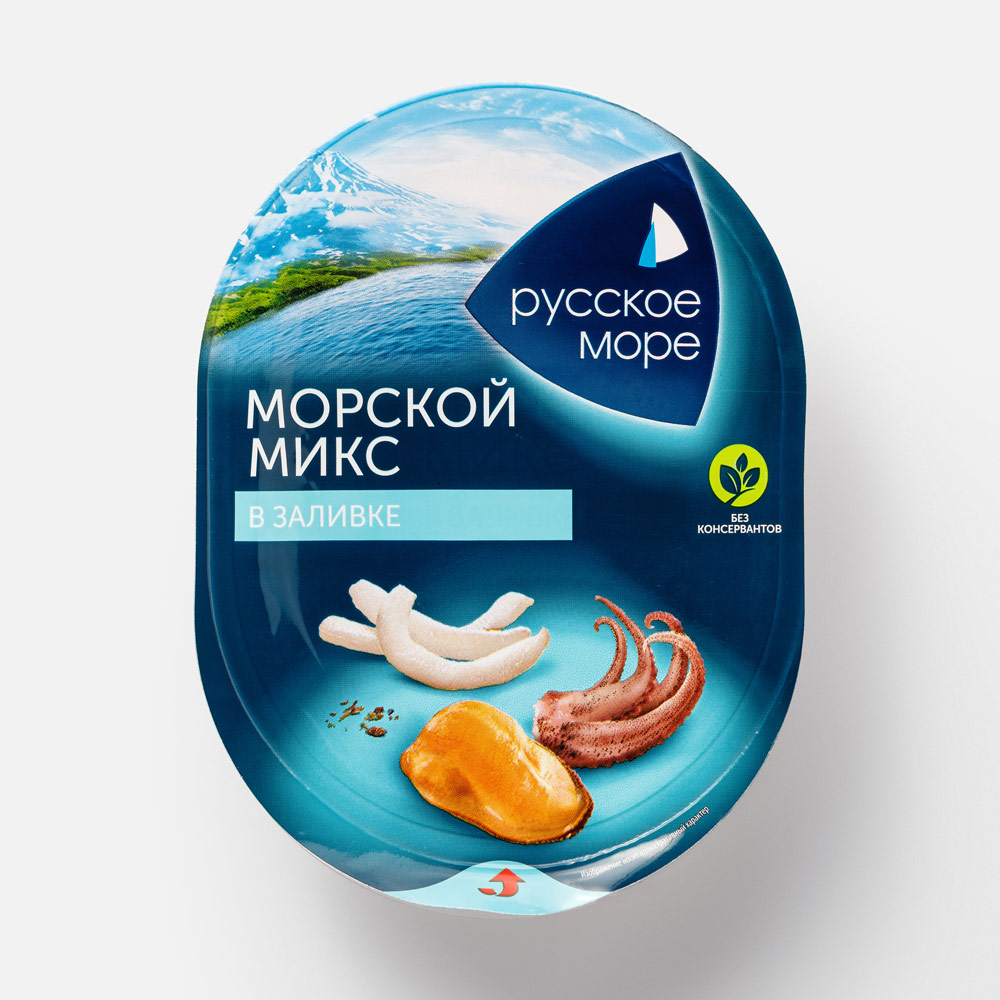 Купить коктейль из морепродуктов Русское море Морской микс в заливке ...