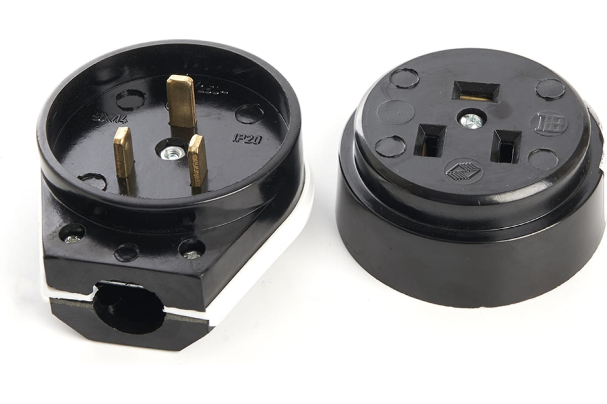 Вилка с розеткой STEKKER разборные открытой установки с заземлением для ...