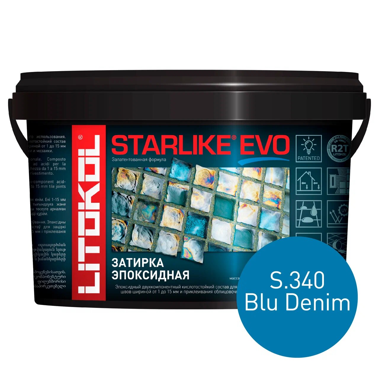 Затирка LITOKOL STARLIKE EVO S.340 BLU DENIM, 1 кг - отзывы покупателей на  Мегамаркет | 600005181468