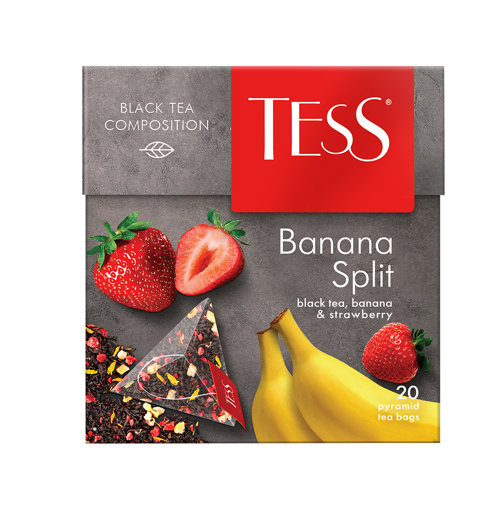 Чай чёрный Tess Banana Split, в пирамидках, 20 пакетиков - отзывы  покупателей на маркетплейсе Мегамаркет | Артикул: 100023256935