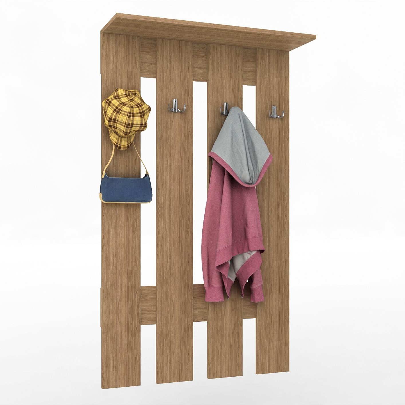 Вешалка настенная с крючками и полкой Дизайн Фабрика Keeper Дуб Сонома ...