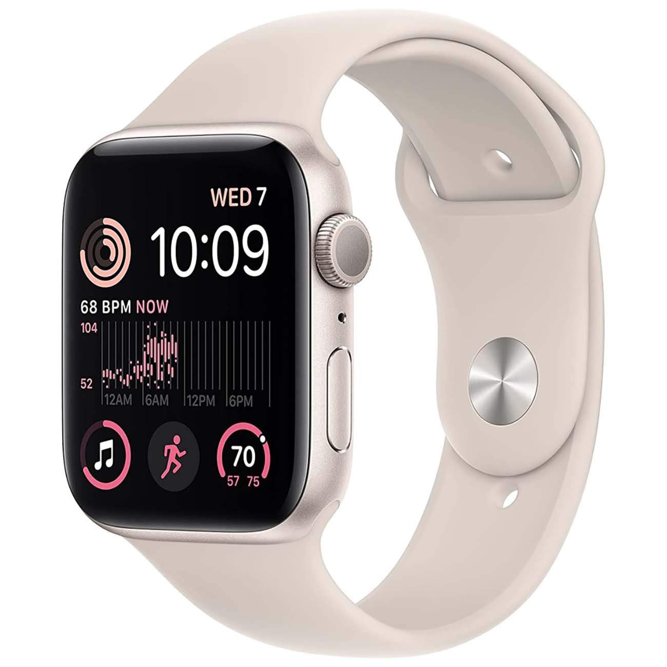 Смарт часы Apple Watch SE 44mm Starlight Aluminum/Sport M/L MNTE3 - отзывы  покупателей на маркетплейсе Мегамаркет | Артикул: 100047529476