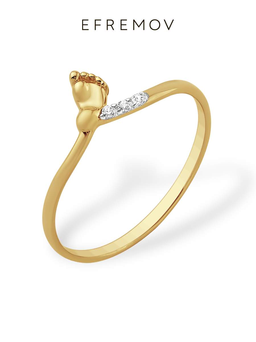 Кольцо из красного золота р.16 EFREMOV 585 К7327977, фианит - купить в ...