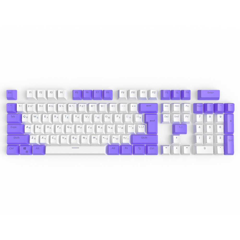 Комплект клавиш Dark Project Keycaps KS-26 (White/Purple) – купить в  Москве, цены в интернет-магазинах на Мегамаркет