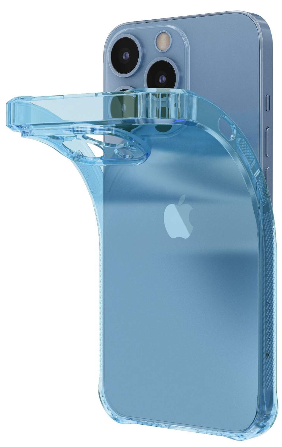 Чехол на iPhone 13 Pro голубой прозрачный противоударный, купить в Москве,  цены в интернет-магазинах на Мегамаркет