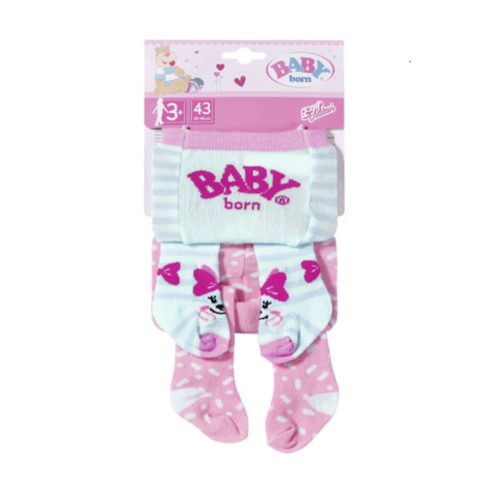 Одежда для кукол Zapf Creation Baby born Колготки 2 пары розовые/белые, 43  см 831-748 – купить в Москве, цены в интернет-магазинах на Мегамаркет