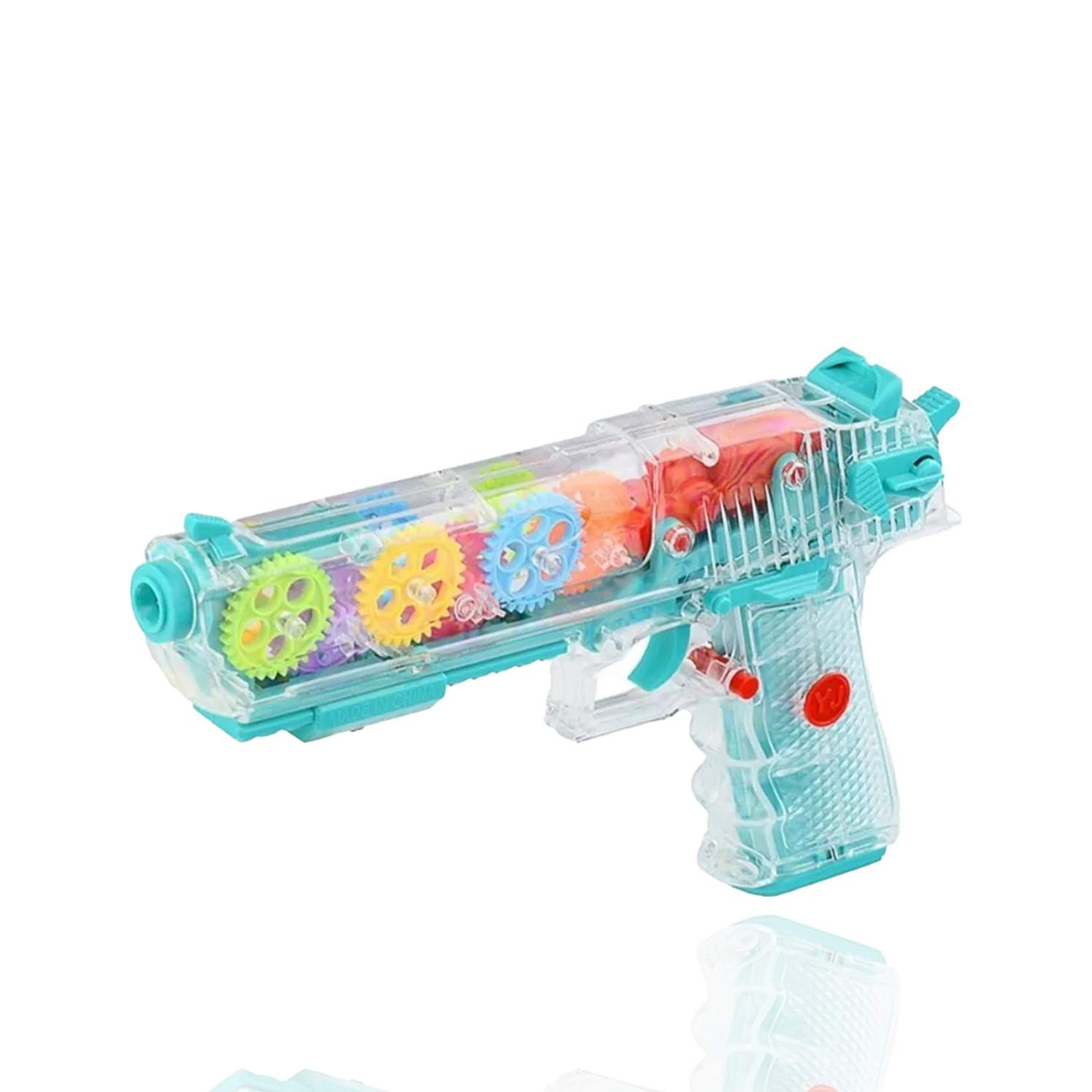 Купить пистолет игрушечный Market toys lab Gear Light Gun с шестерёнками  голубой, цены на Мегамаркет | Артикул: 600007473587