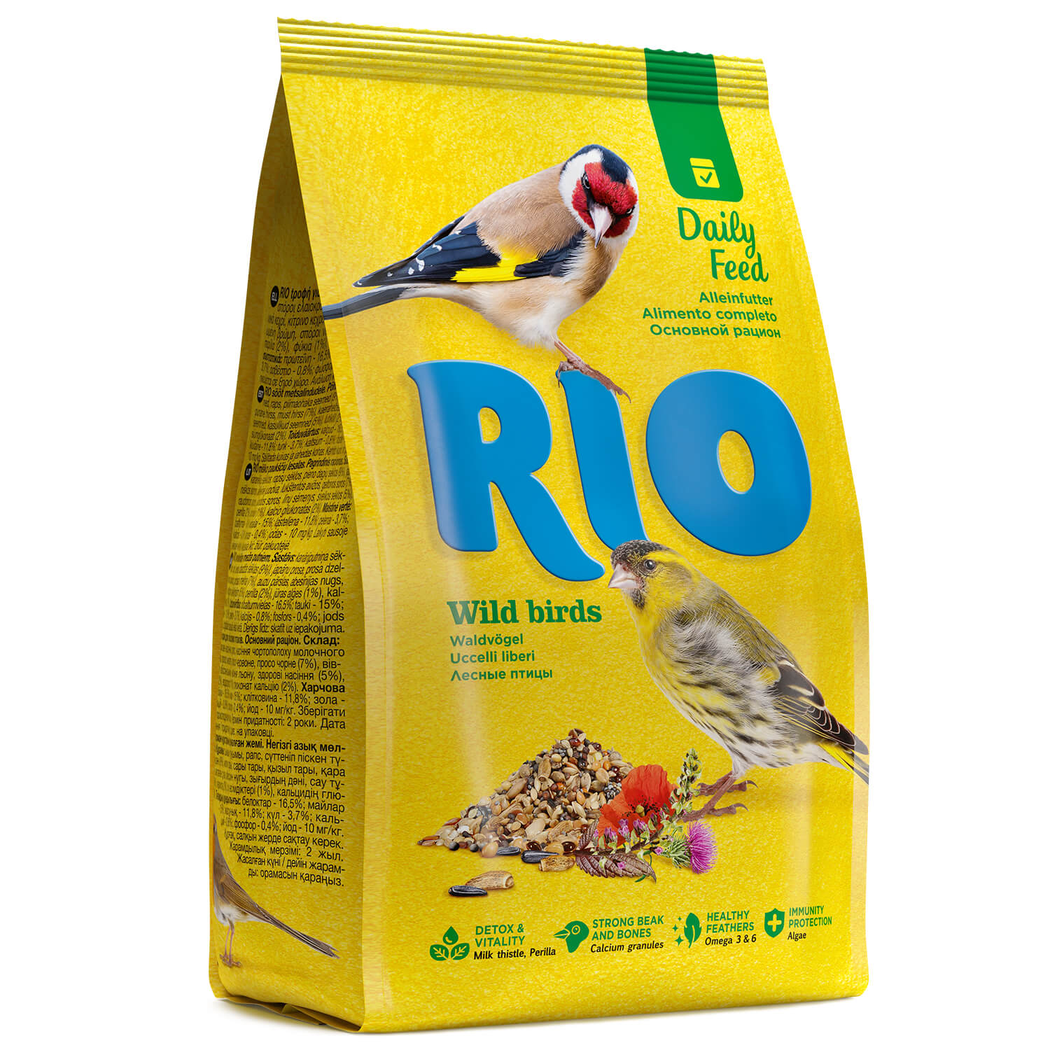 Основной корм RIO Wild birds для лесных певчих птиц 500 г - отзывы  покупателей на маркетплейсе Мегамаркет | Артикул товара:100022818379