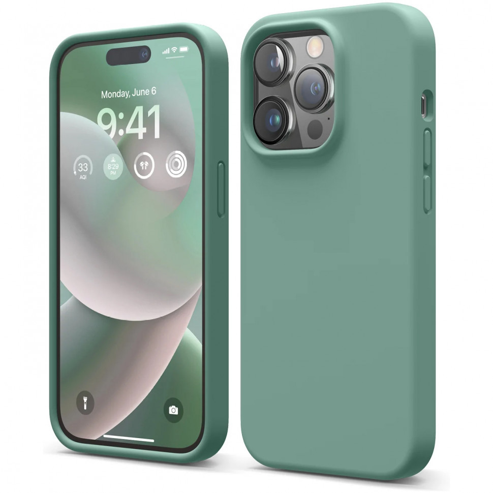 Чехол Elago Soft silicone для iPhone 14 Pro, Темно-зеленый  (ES14SC61PRO-MGR), купить в Москве, цены в интернет-магазинах на Мегамаркет