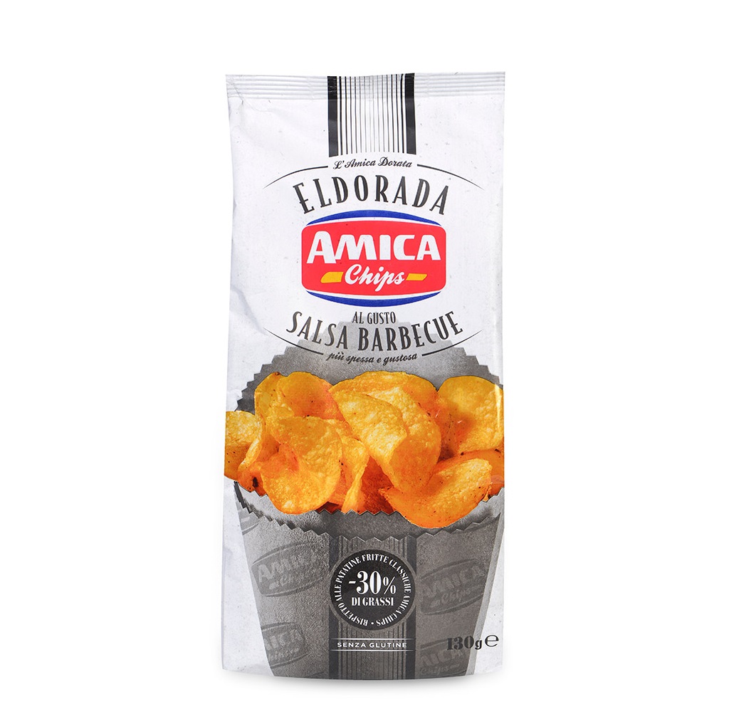 Купить чипсы картофельные с соусом барбекю обезжиренные, Eldorada Amica  Chips, 130 г, Италия, цены на Мегамаркет | Артикул: 100027110451