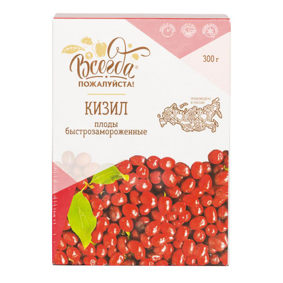 Купить кизил Всегда пожалуйста быстрозамороженный 0,3 кг, цены на  Мегамаркет | Артикул: 100029315356