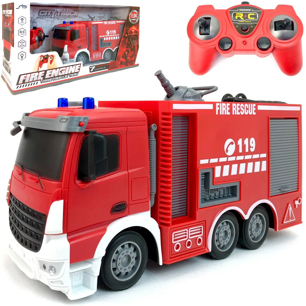 Радиоуправляемая пожарная машина Playsmart Fire Fighting Truck, 1:24 109681  – купить в Москве, цены в интернет-магазинах на Мегамаркет