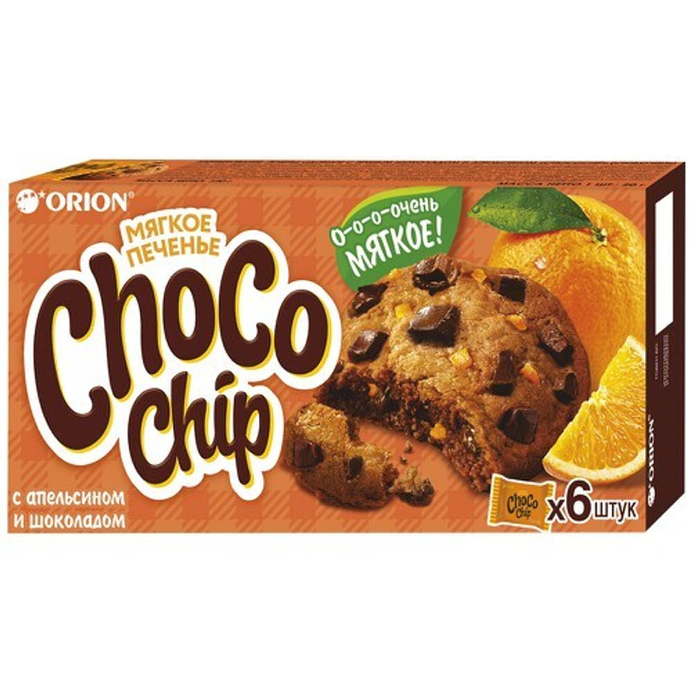 Печенье Orion Choco Chip с апельсином и кусочками шоколада, 16 шт по 120 г  – купить в Москве, цены в интернет-магазинах на Мегамаркет