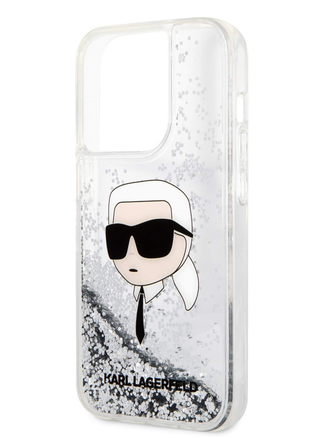 Чехол Karl Lagerfeld для iPhone 15 Pro Max двухслойный с гелем и блестками,  прозрачный - отзывы покупателей на Мегамаркет