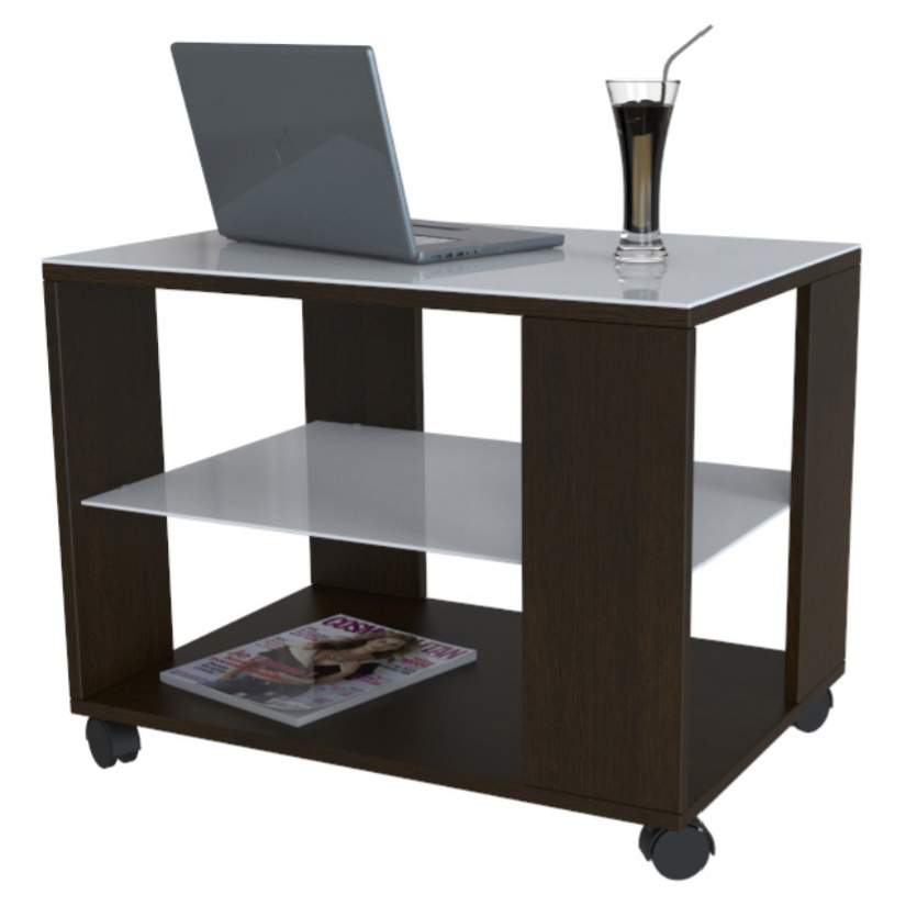 Журнальный столик Мебелик BeautyStyle 5 2300 65х45х56 см, венге/стекло белое