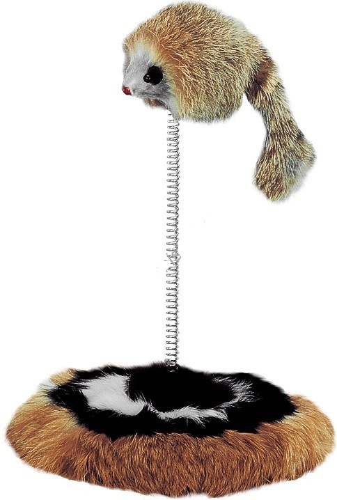 Игрушка для кошек Nobby Мышка на пружинке, в ассортименте, 15 см