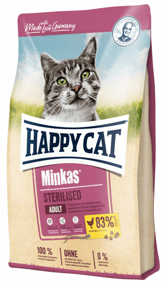 Сухой корм для кошек Happy Cat Minkas Sterilised для стерилизованных, домашняя птица, 10кг