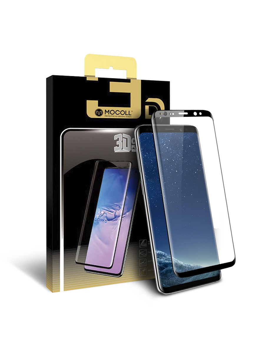Защитное стекло MOCOLL полноразмерное 3D для Samsung S8 / S9 Черное (Golden Amor) (S9H4)