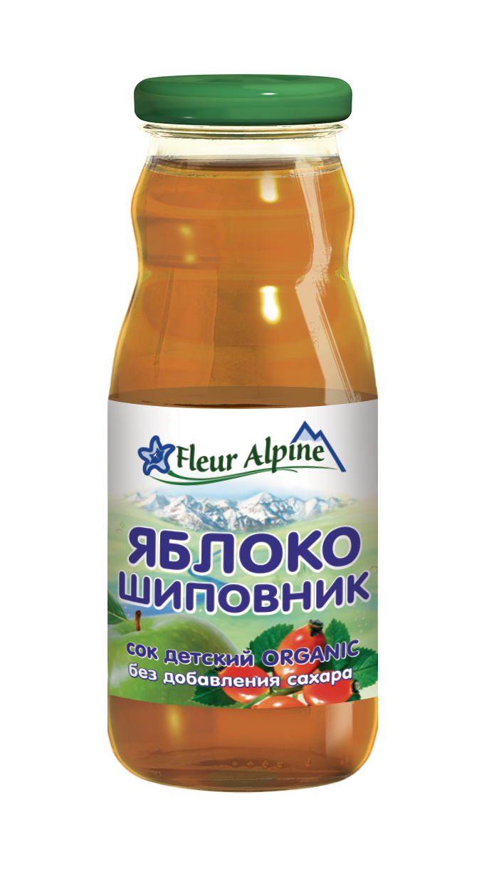 Сок детский Fleur Alpine Яблочно-шиповниковый, с 5 месяцев, 8x200 мл