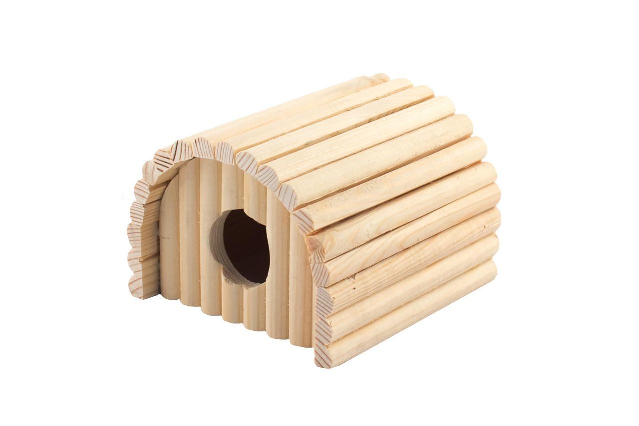 Домик для мелких грызунов Homepet Ракушка, деревянный, 12,5x13x10,5 см
