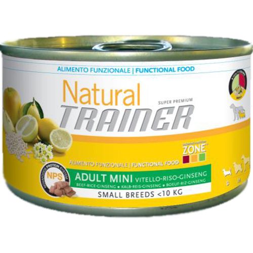 Консервы для собак TRAINER Natural, говядина, рис, женьшень, 24шт по 150г