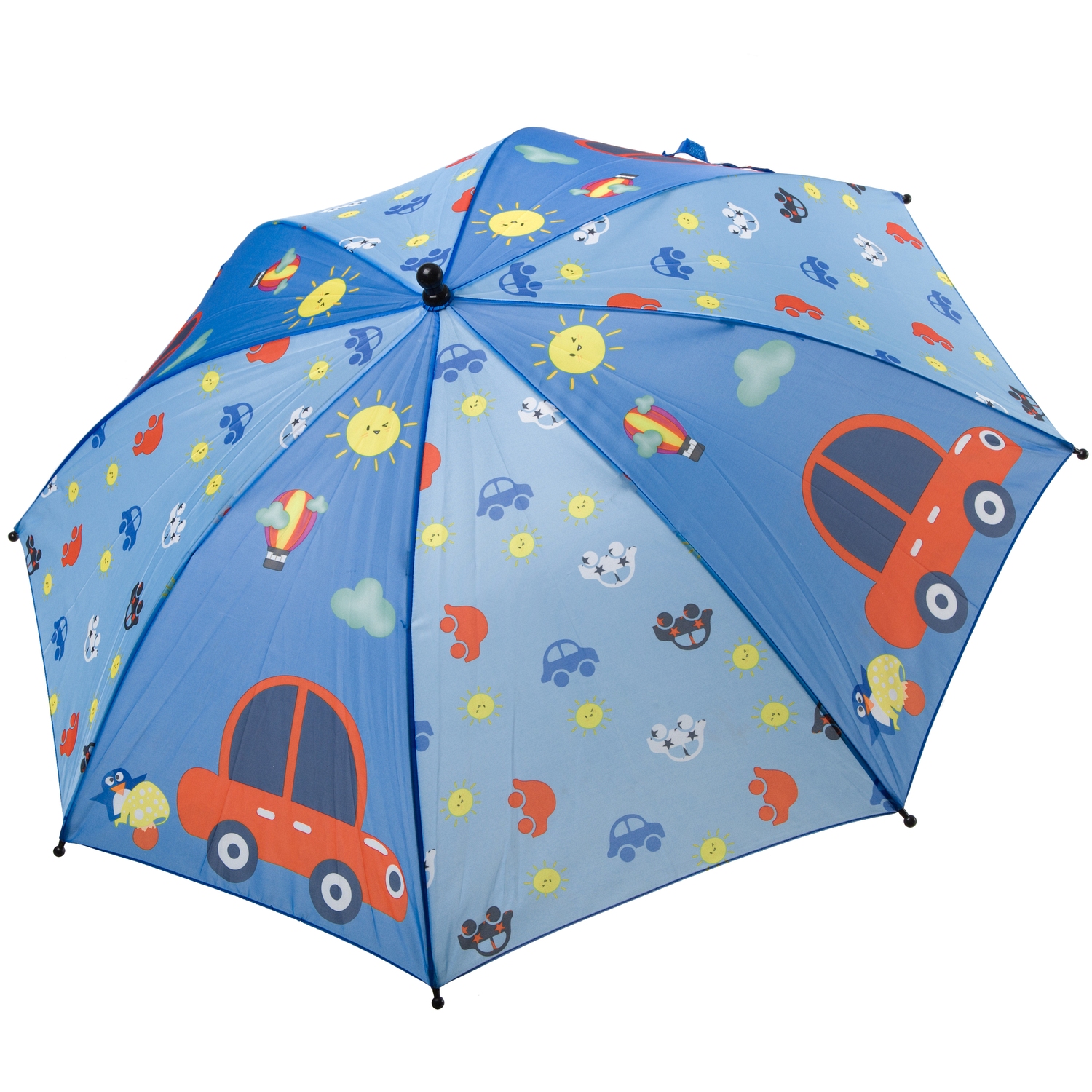 Автоматический детский зонт Bondibon Машинки, голубой, 19 см