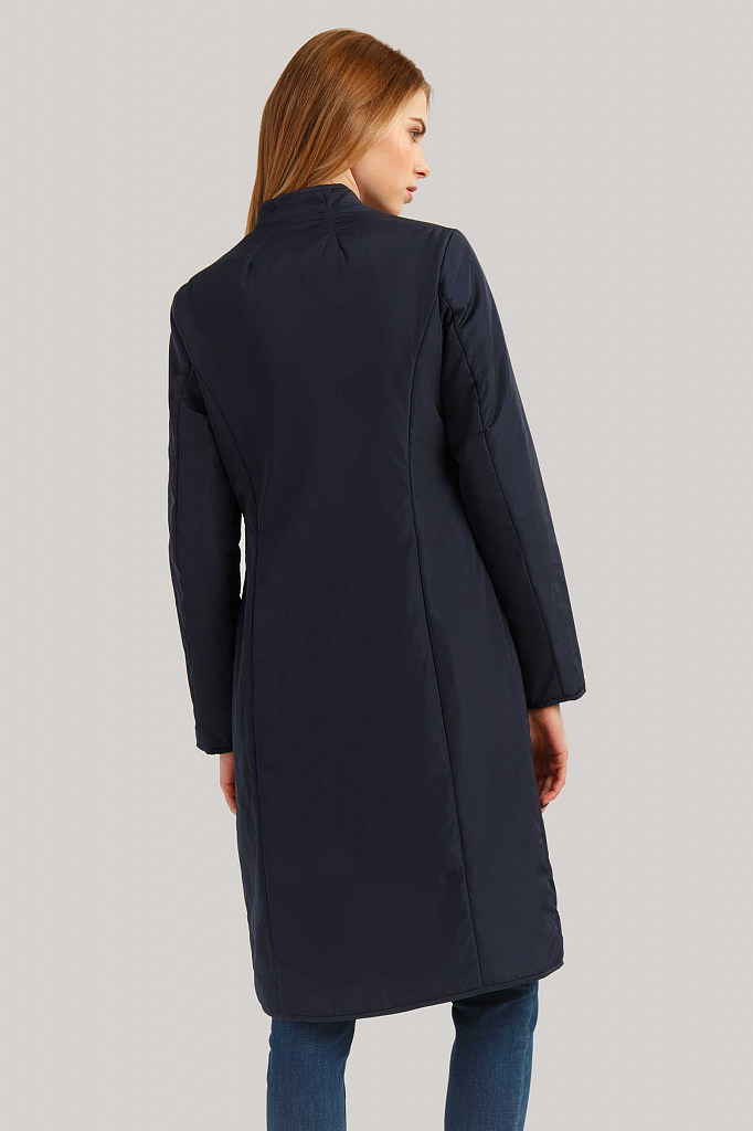 Пальто женское Finn Flare B19-12090 синее XS