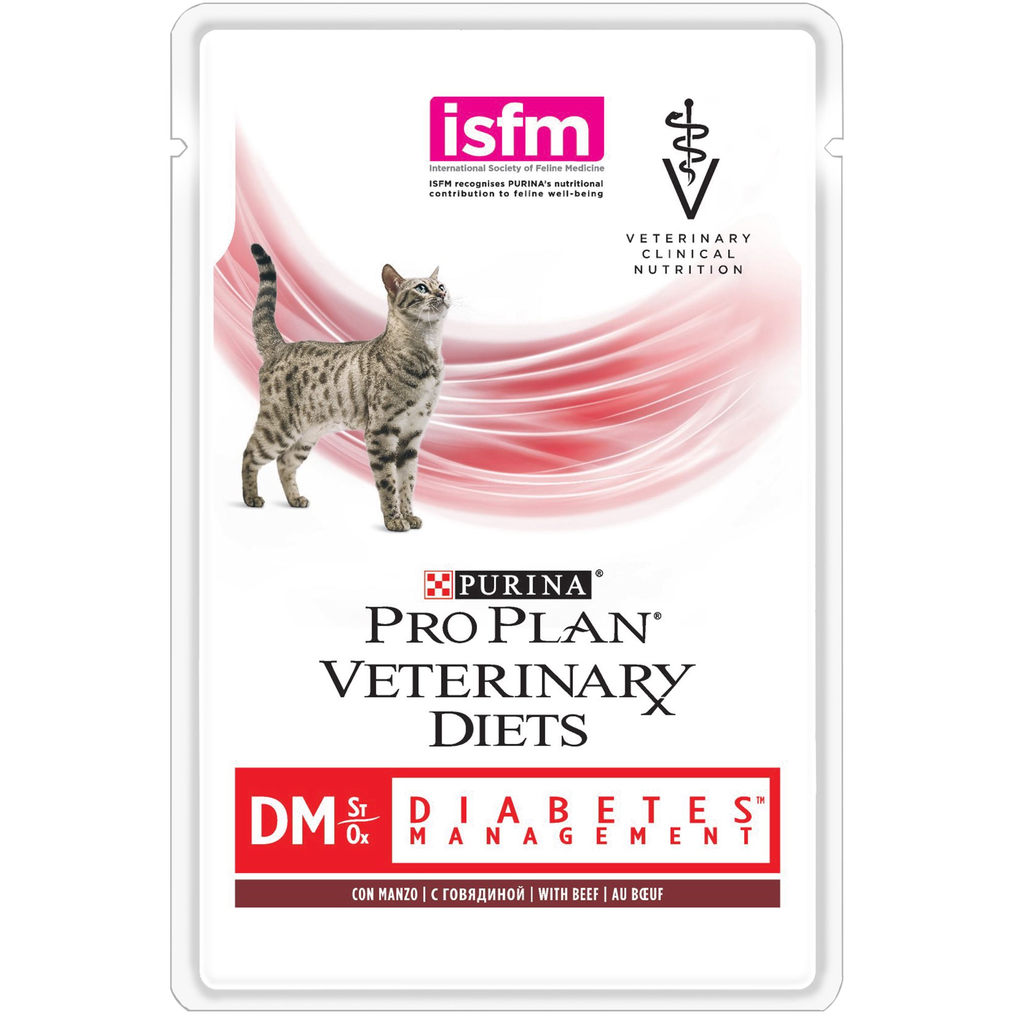 Влажный корм для кошек Pro Plan Veterinary DM для кошек при диабете, говядина, 85г