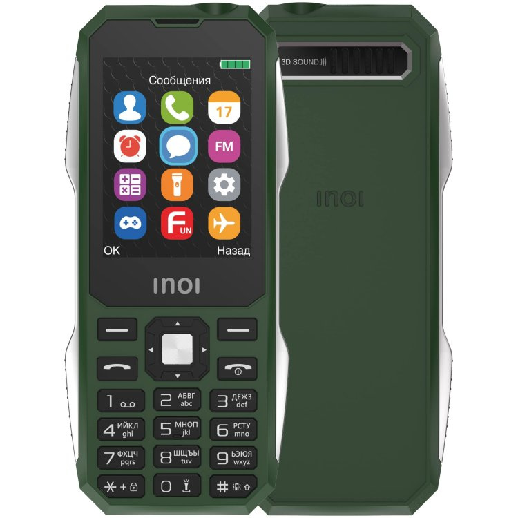 Мобильный телефон INOI 244Z Khaki - купить в kawaii, цена на Мегамаркет
