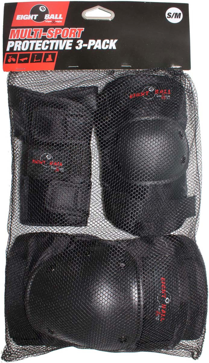 Комплект защиты Eight Ball Black, 8+, чёрный - купить в MOZABRICK / QBRIX / RINGSTRING / RAZOR / WIPEOUT - официальный магазин, цена на Мегамаркет