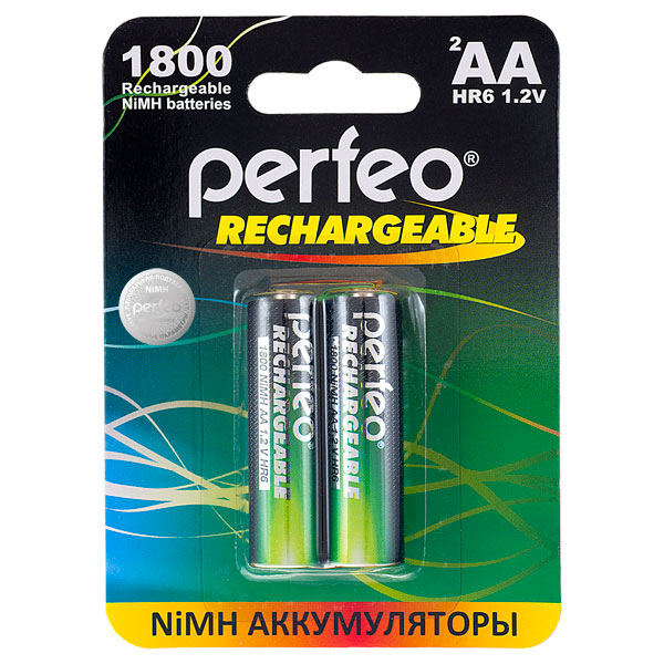 Аккумуляторные батарейки Perfeo AA1800mAh, 2 шт - купить в Мегамаркет Спб Шушары, цена на Мегамаркет