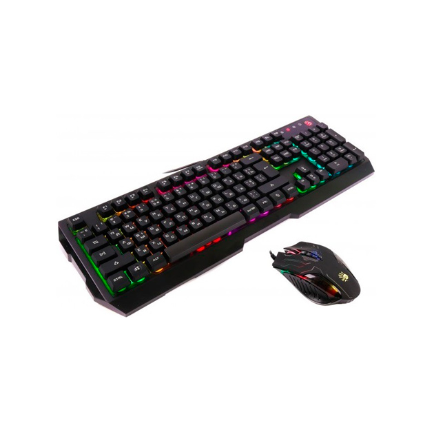 Комплект клавиатура и мышь A4Tech Bloody Q1300 (Q135 Neon + Q50) Black