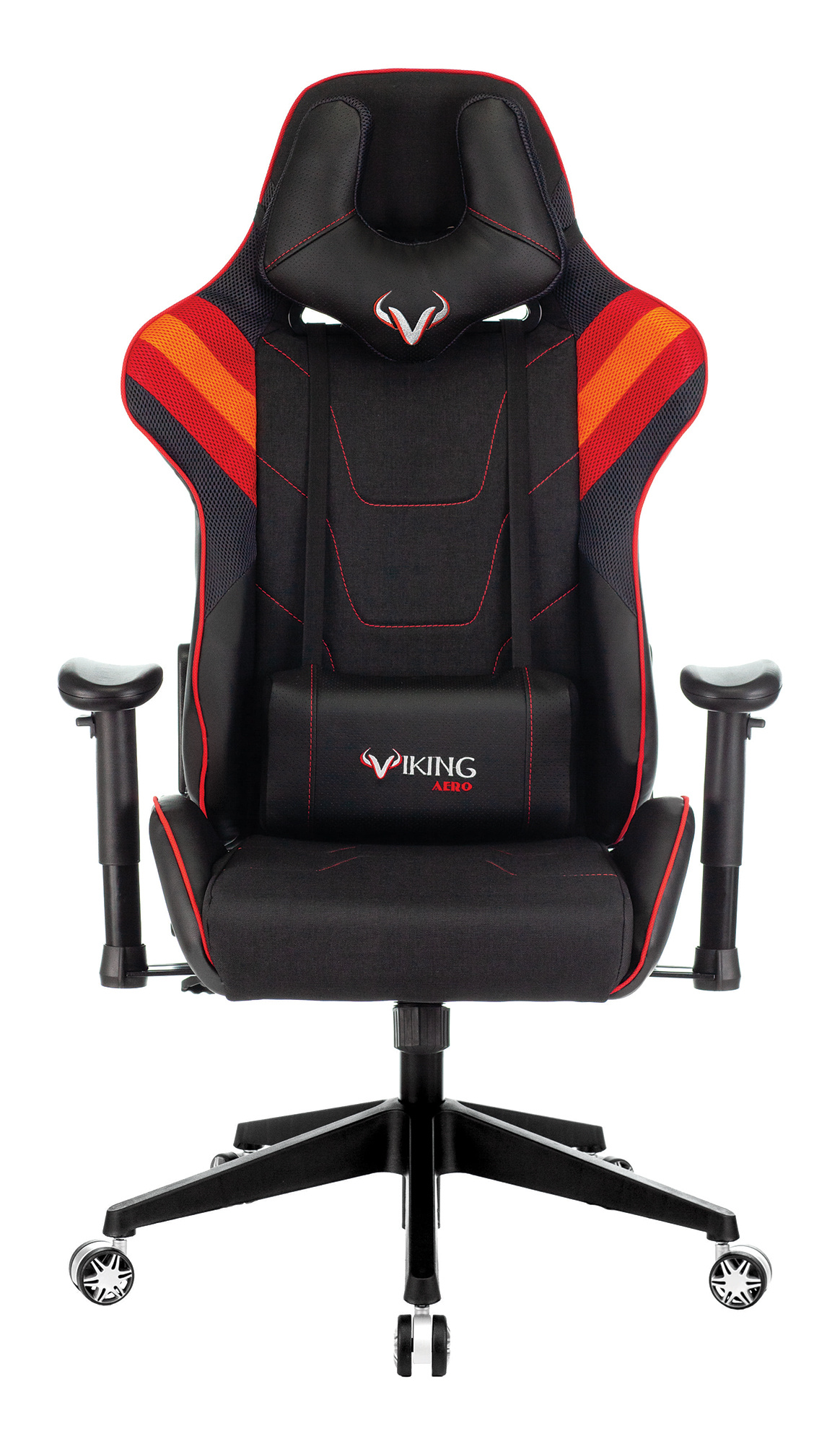 Кресло игровое ZOMBIE VIKING 4 AERO RED две подушки черный/красный искусст.кожа/ткань