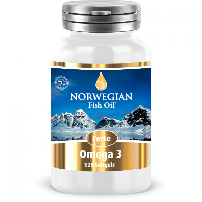 NORWEGIAN Fish Oil Омега-жиры NORWEGIAN Fish Oil Омега-3 Форте, 120 капс