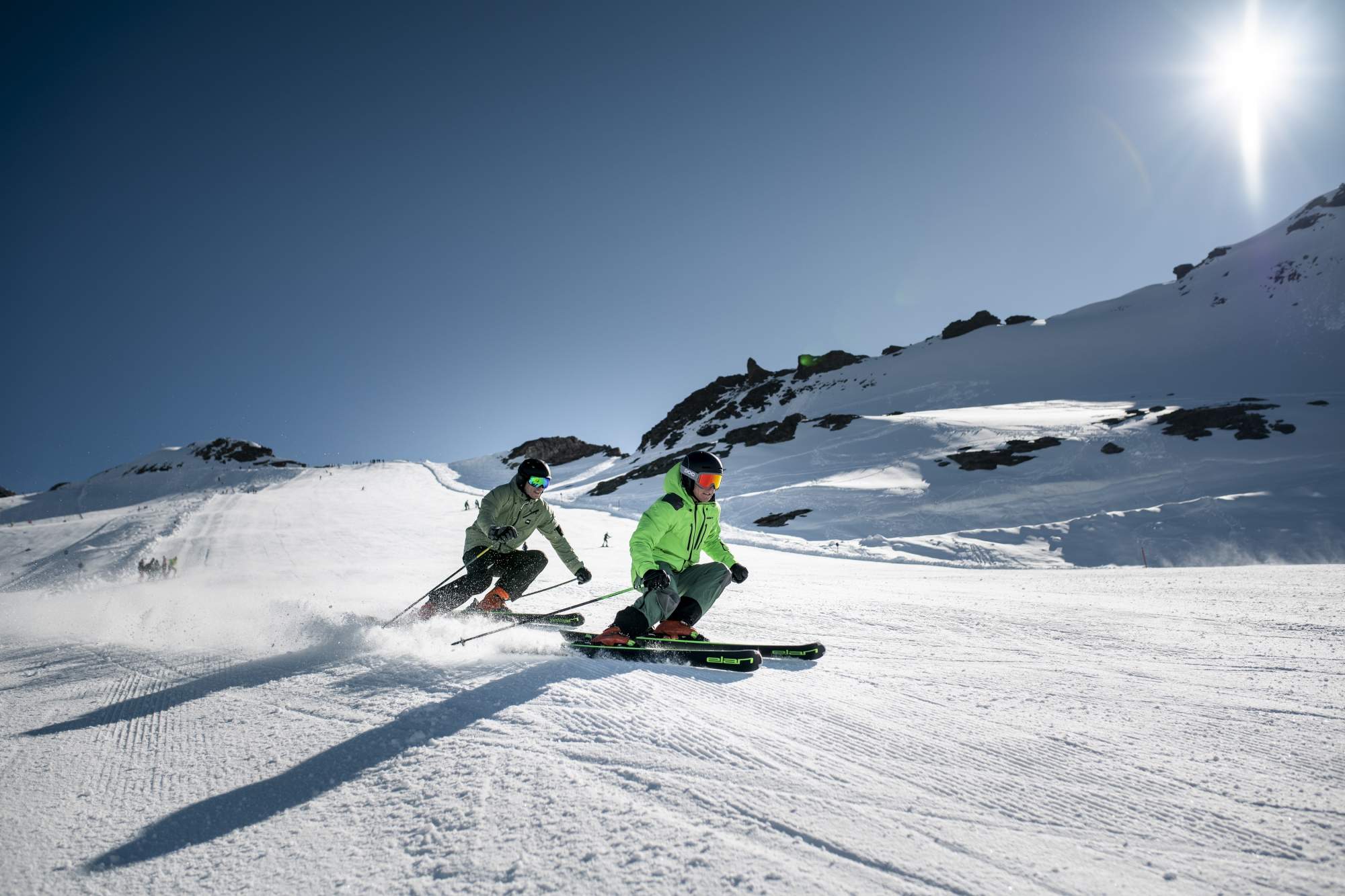 Горные лыжи Elan Amphibio 14Ti Fusionx + Emx 11 Fusionx 2021, blue/green, 160 см