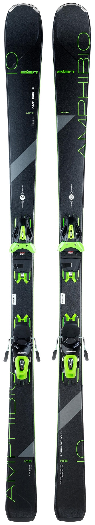 Горные лыжи Elan Amphibio 10Ti Powershift + El 10 GW Shift 2021, black/green, 168 см
